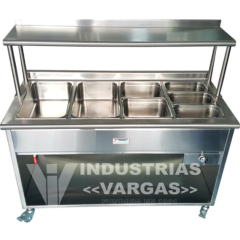 Mueble baño maría cuatro azafates grandes - Cocinas industriales y equipos  para restaurantes Industrias Vargas